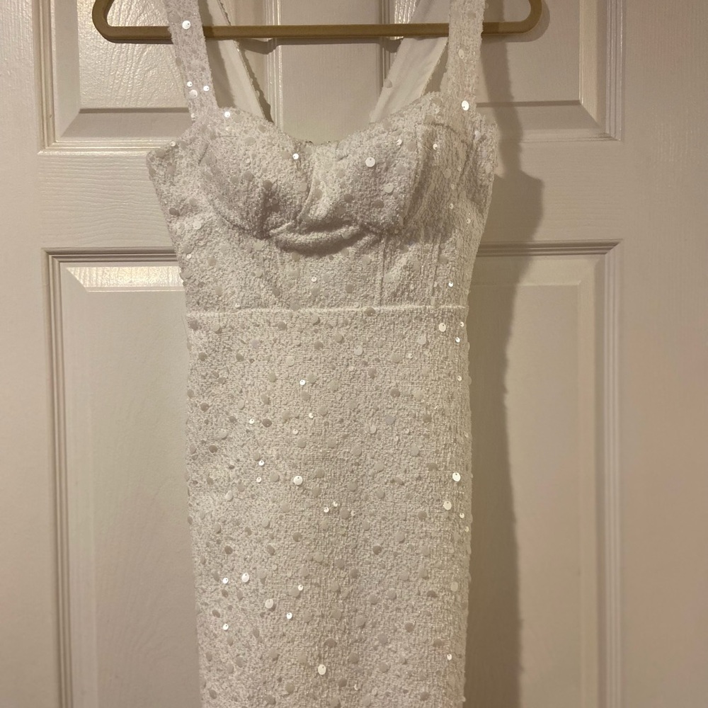 City Studio White Sequin Mini Dress